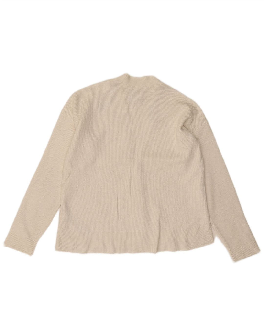 Massimo Dutti Womens Crop Cardigan Sweater UK 10 Small White Viscose