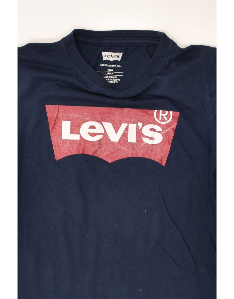 LEVI'S Boys Graphic T-Shirt Top 9-10 Years Navy Blue Cotton | Vintage Levi's | Thrift | Second-Hand Levi's | Used Clothing | Messina Hembry 