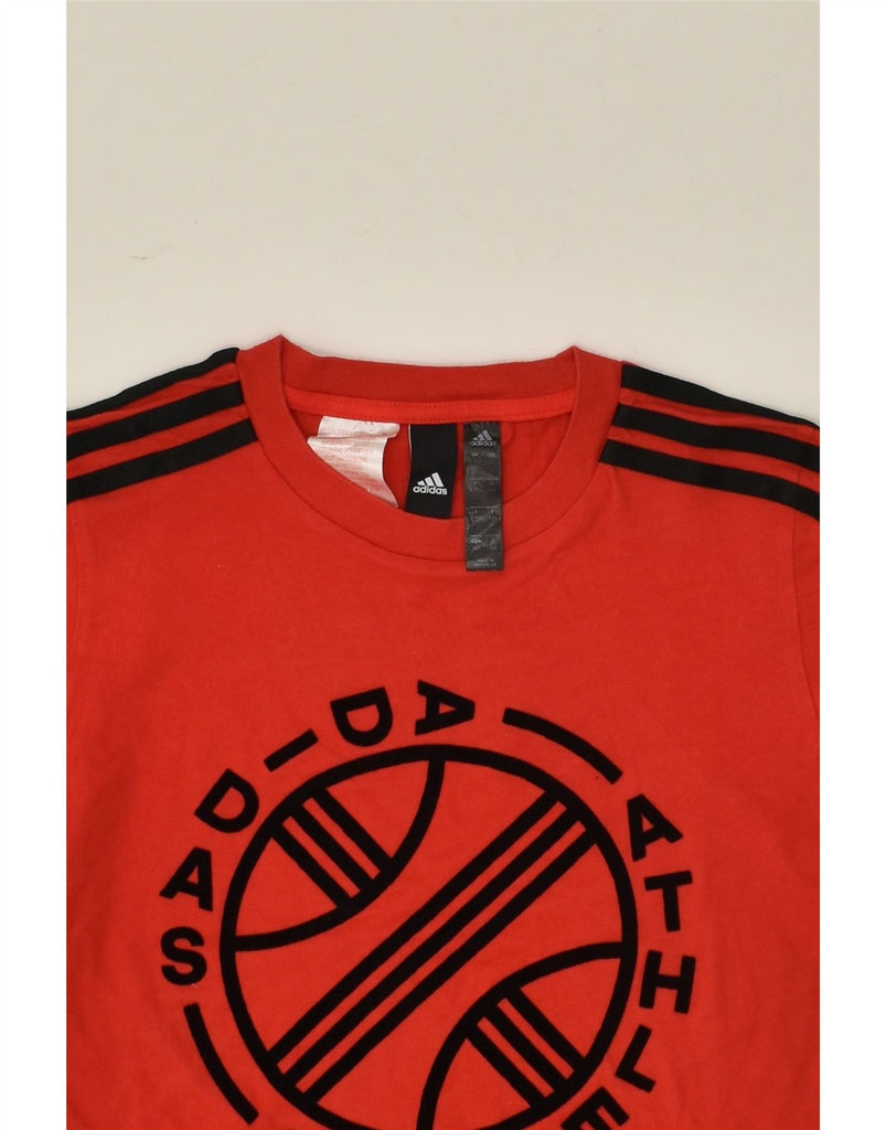 ADIDAS Boys Graphic T-Shirt Top 9-10 Years Red Cotton | Vintage Adidas | Thrift | Second-Hand Adidas | Used Clothing | Messina Hembry 