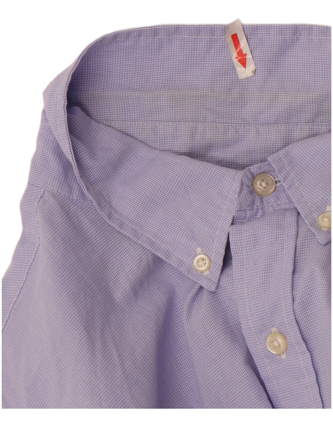 Chaps Mens Short Sleeve Shirt 2XL Purple Houndstooth Cotton