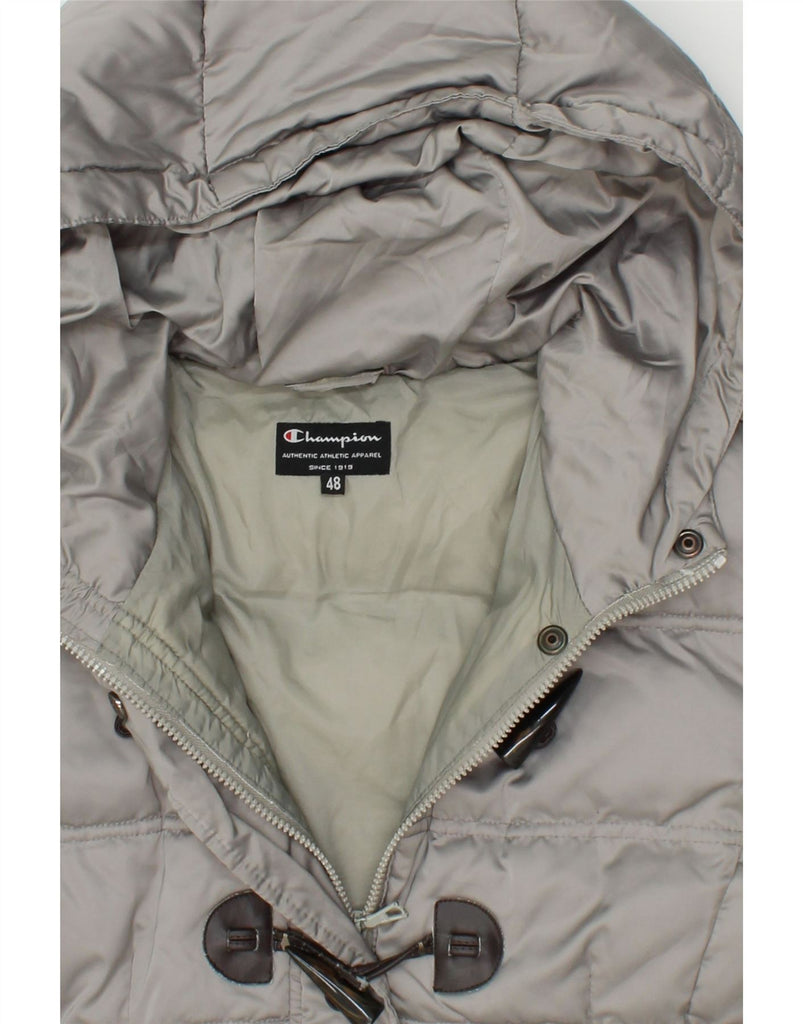 CHAMPION Womens Hooded Padded Coat IT 48 XL Grey | Vintage Champion | Thrift | Second-Hand Champion | Used Clothing | Messina Hembry 