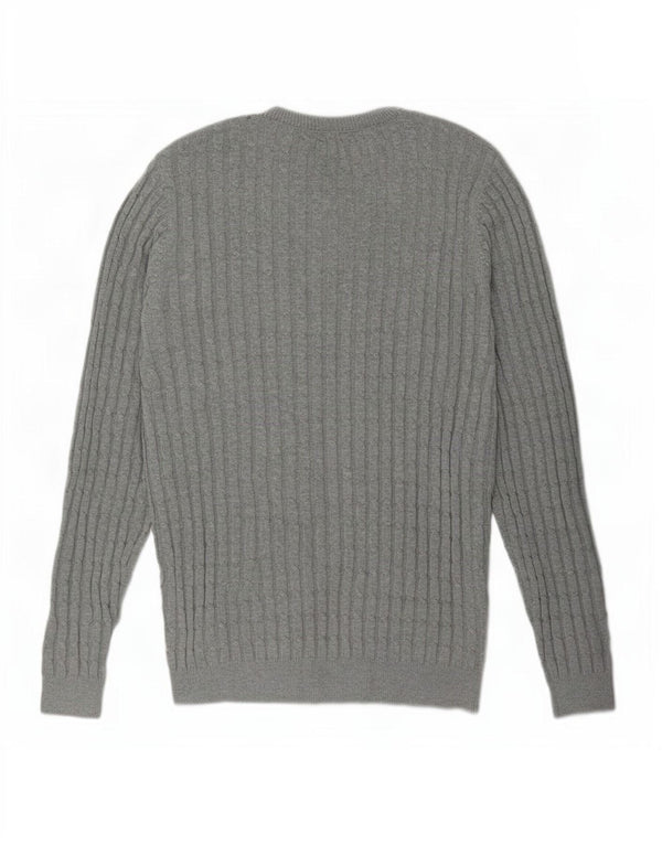 Jack Wills Mens Crew Neck Jumper Sweater Large Grey Cotton