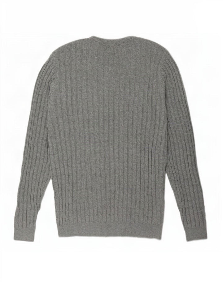 Jack Wills Mens Crew Neck Jumper Sweater Large Grey Cotton