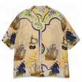 Antonette Womens Oversized Graphic Shirt Blouse EU 44 XL Beige Nautical