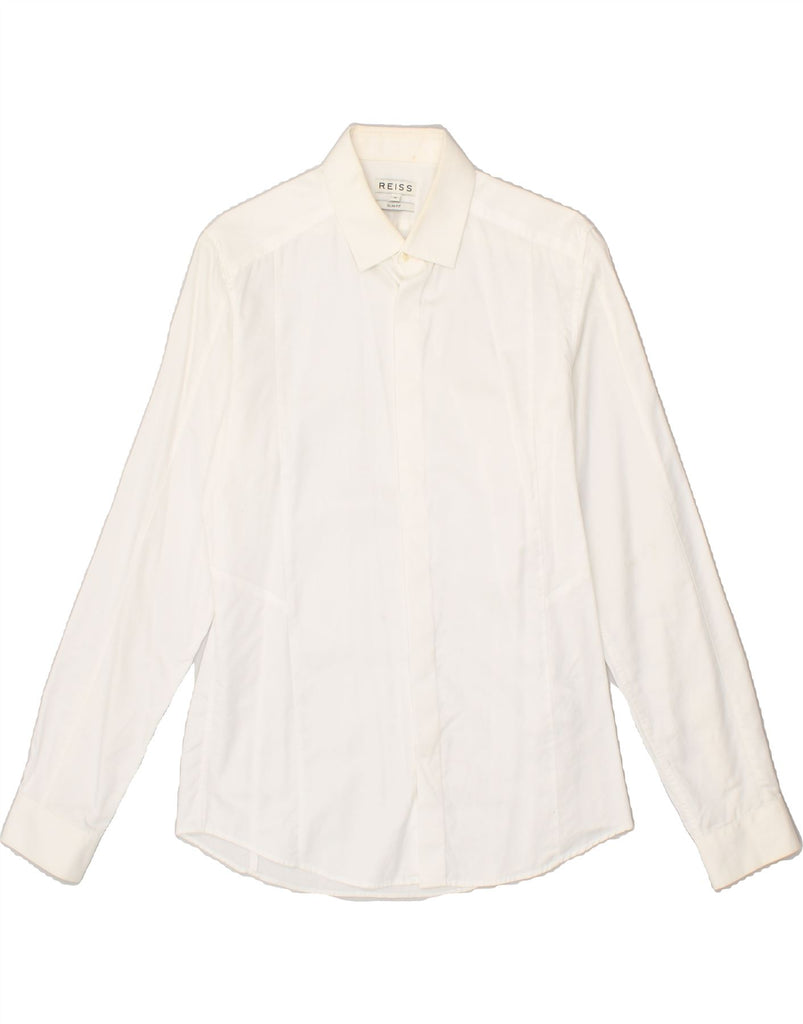 REISS Mens Slim Fit Shirt Medium White Cotton | Vintage Reiss | Thrift | Second-Hand Reiss | Used Clothing | Messina Hembry 