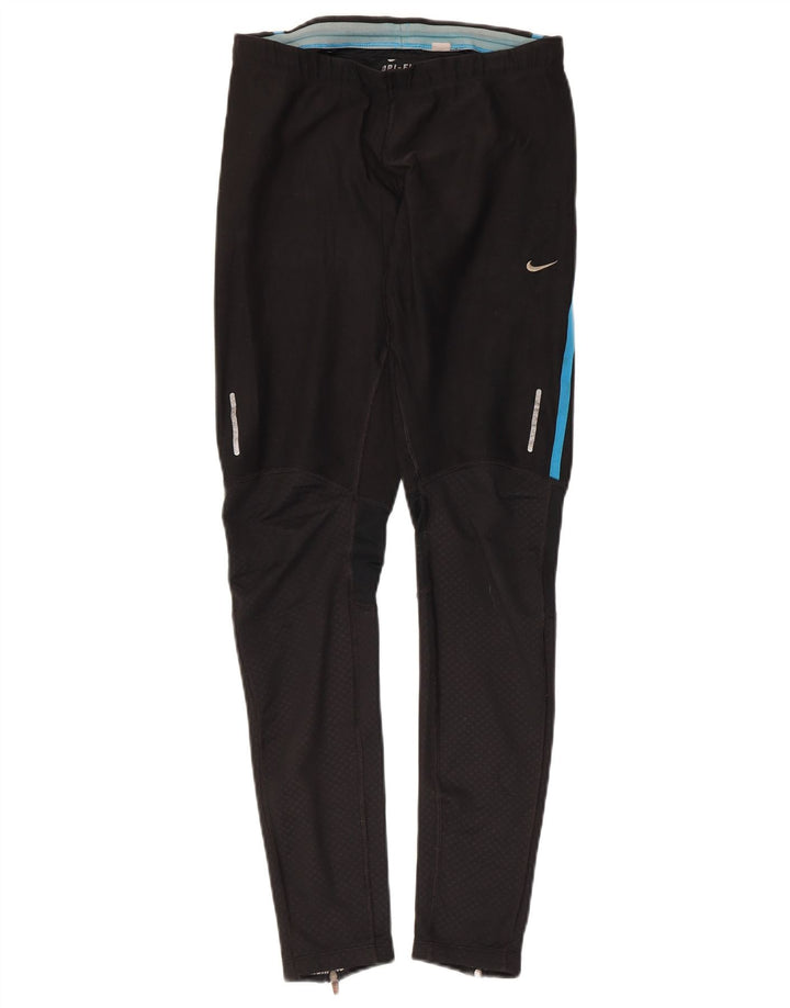 Nike Womens Dri Fit Leggings UK 14 Medium  Black Spotted