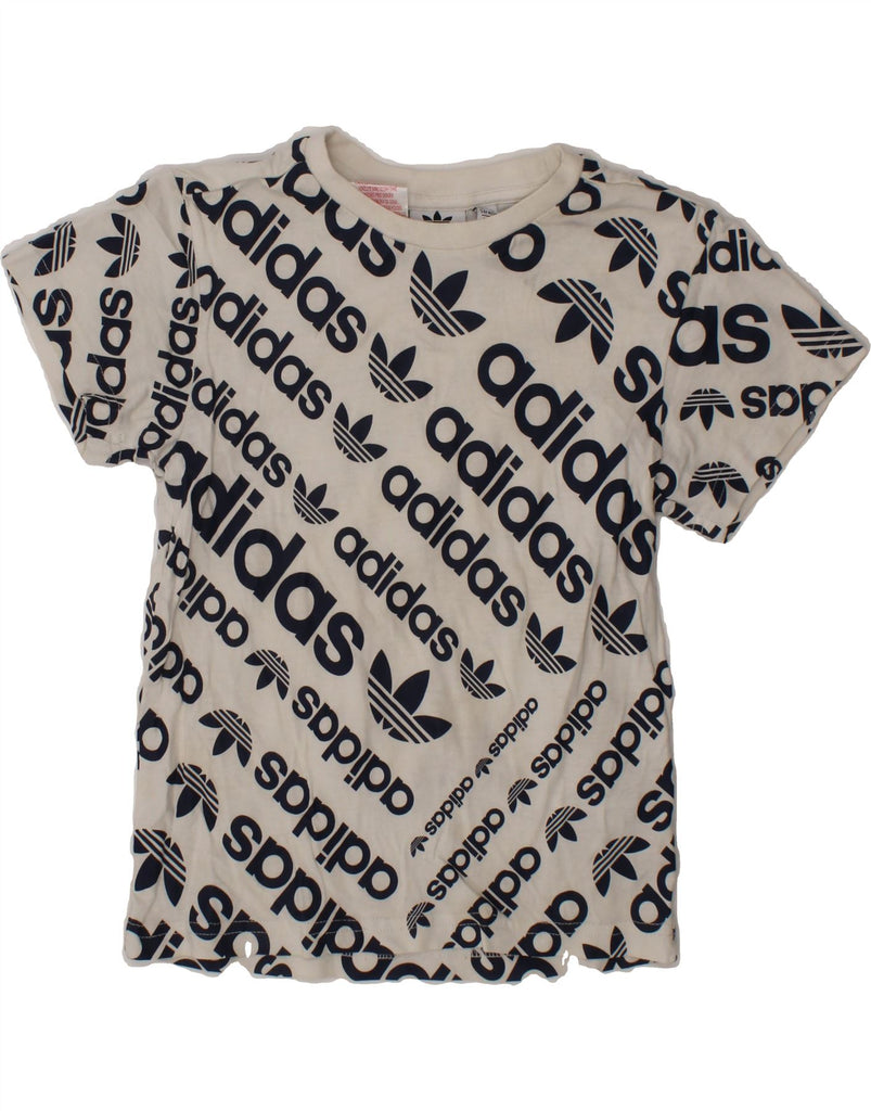 ADIDAS Boys Graphic T-Shirt Top 5-6 Years White Cotton Vintage Adidas and Second-Hand Adidas from Messina Hembry 