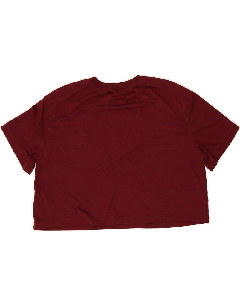 NIKE Womens Dri Fit Oversized Graphic T-Shirt Top UK 16 Large Burgundy Vintage Nike and Second-Hand Nike from Messina Hembry 