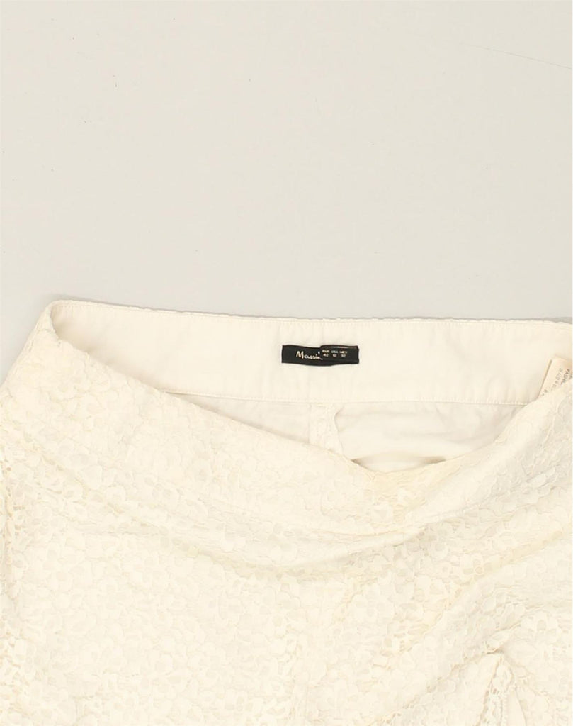 MASSIMO DUTTI Womens Hot Pants US 10 Large W30 White Cotton | Vintage Massimo Dutti | Thrift | Second-Hand Massimo Dutti | Used Clothing | Messina Hembry 