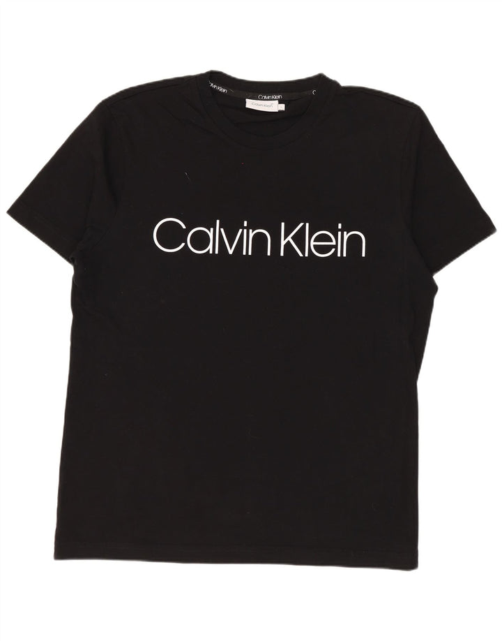 CALVIN KLEIN Mens Graphic T-Shirt Top Large Black
