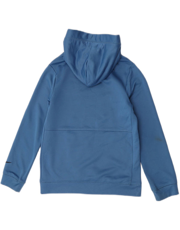 Nike Boys Graphic Hoodie Jumper 10-11 Years Medium Blue Polyester Sports
