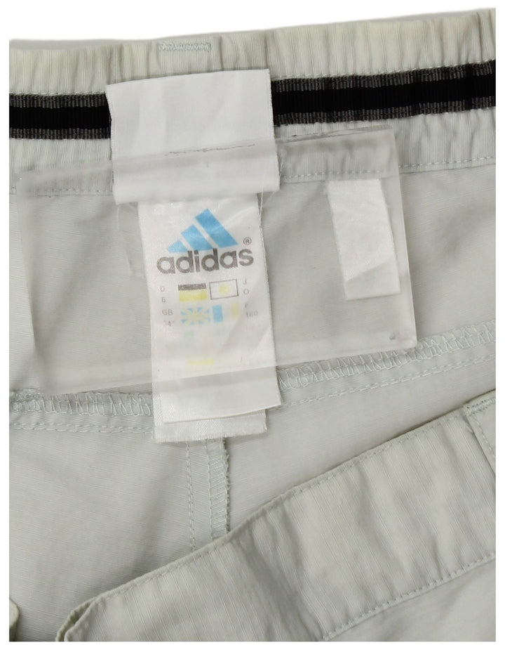 Adidas Mens Straight Capri Trousers W34 L21 Off White Polyamide