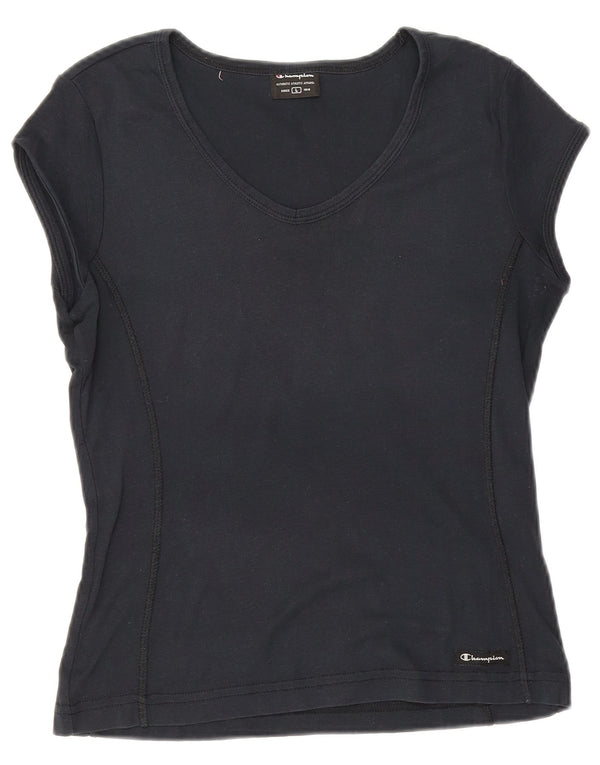 Champion Womens T-Shirt Top UK 14 Large Navy Blue