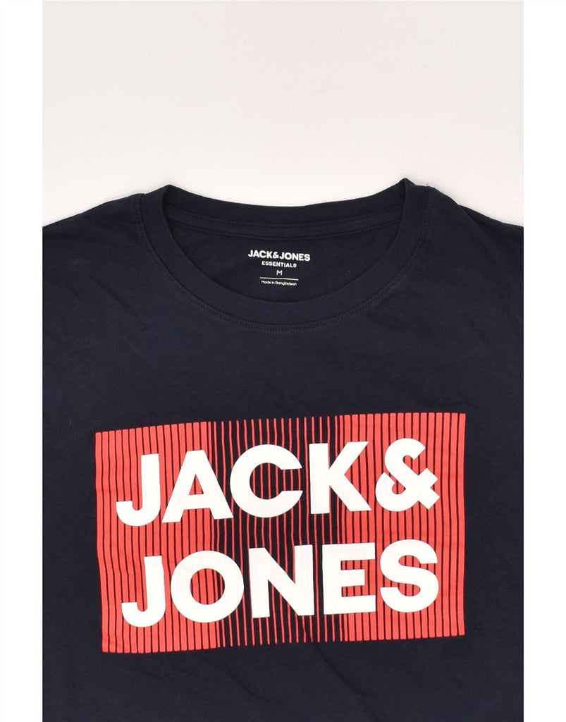 JACK & JONES Mens Graphic T-Shirt Top Medium Navy Blue Cotton | Vintage Jack & Jones | Thrift | Second-Hand Jack & Jones | Used Clothing | Messina Hembry 
