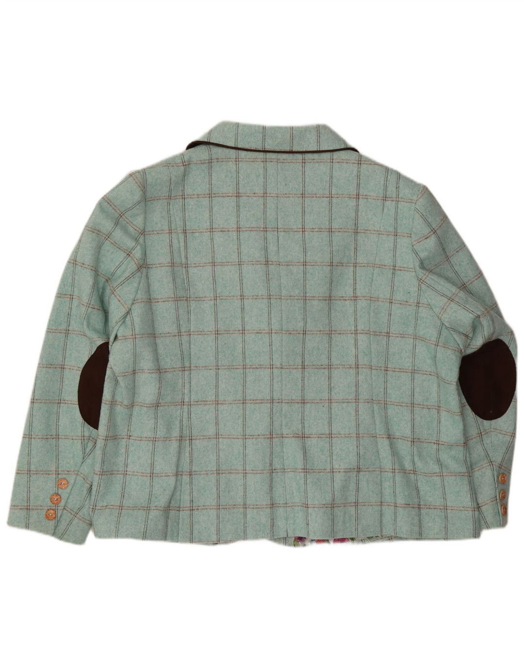 Joe Browns Womens 3 Button Blazer Jacket UK 30 7XL Turquoise Check