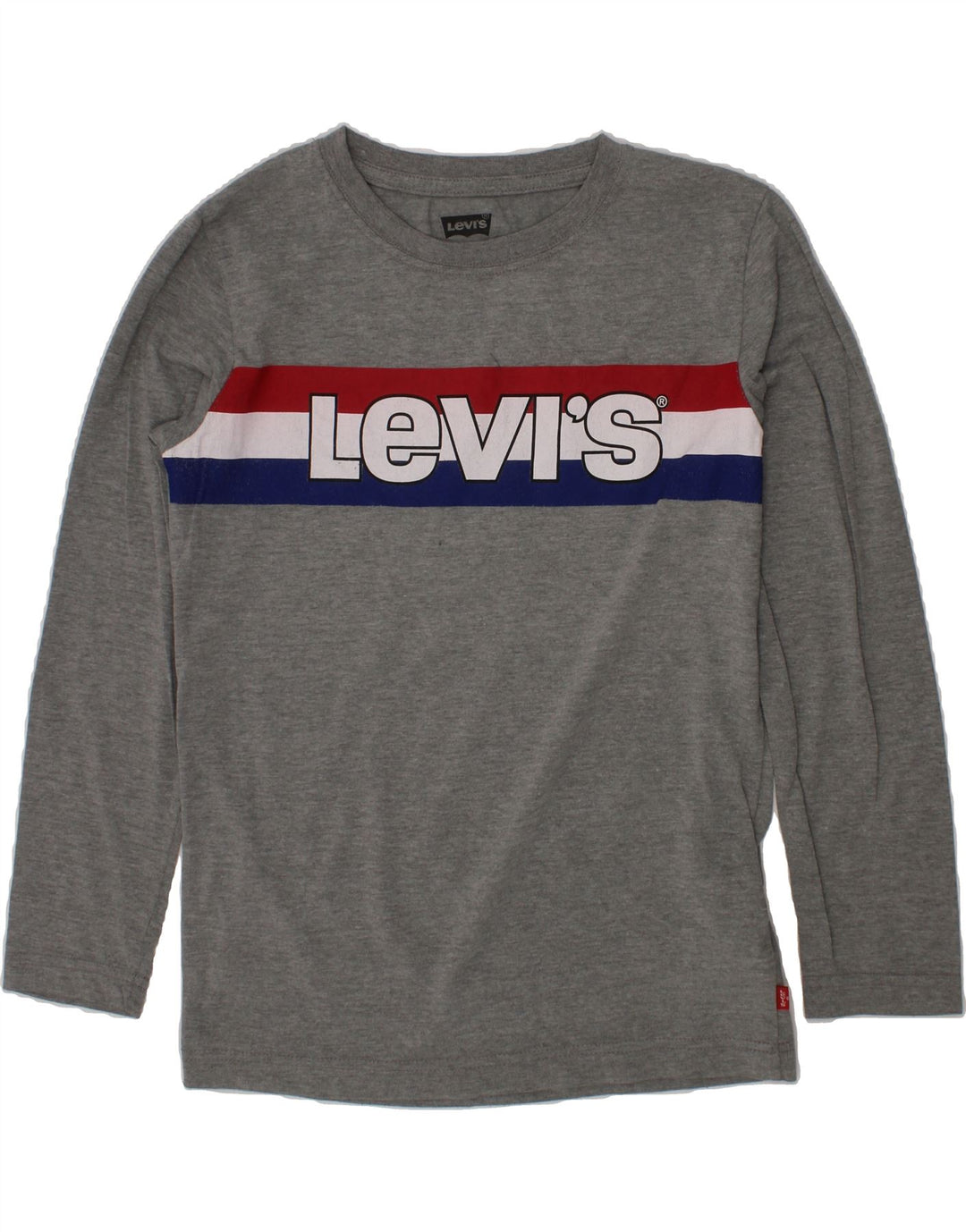 LEVI'S Boys Graphic Top Long Sleeve 9-10 Years Grey Cotton Vintage Levi's and Second-Hand Levi's from Messina Hembry 
