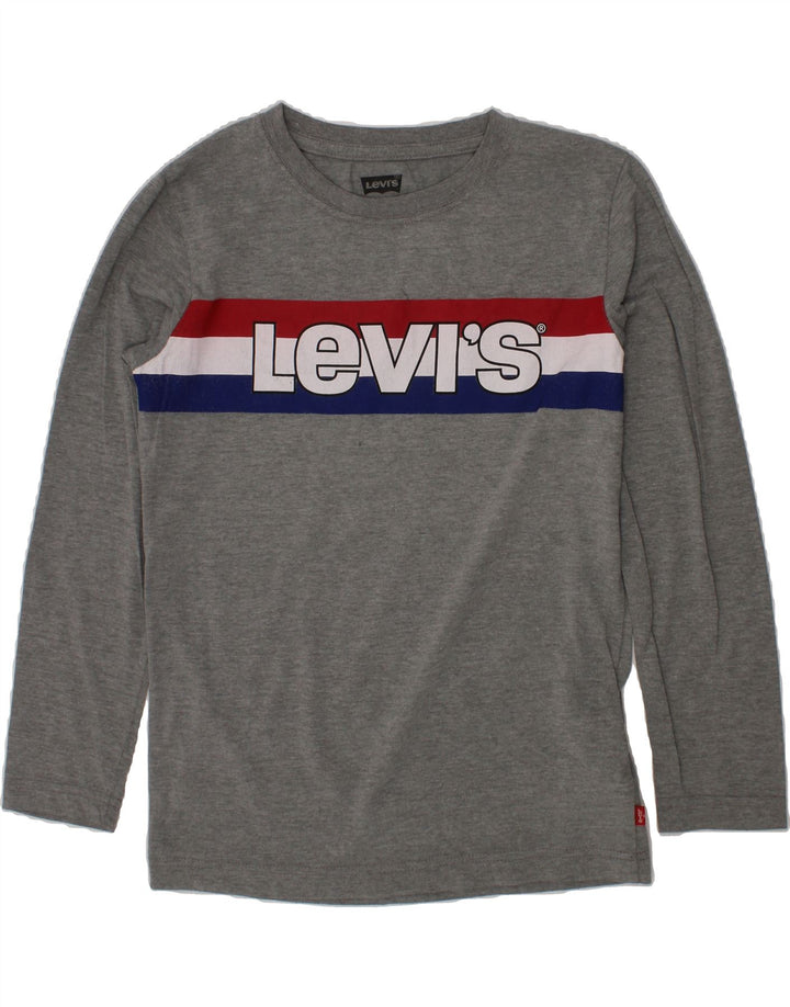 LEVI'S Boys Graphic Top Long Sleeve 9-10 Years Grey Cotton Vintage Levi's and Second-Hand Levi's from Messina Hembry 