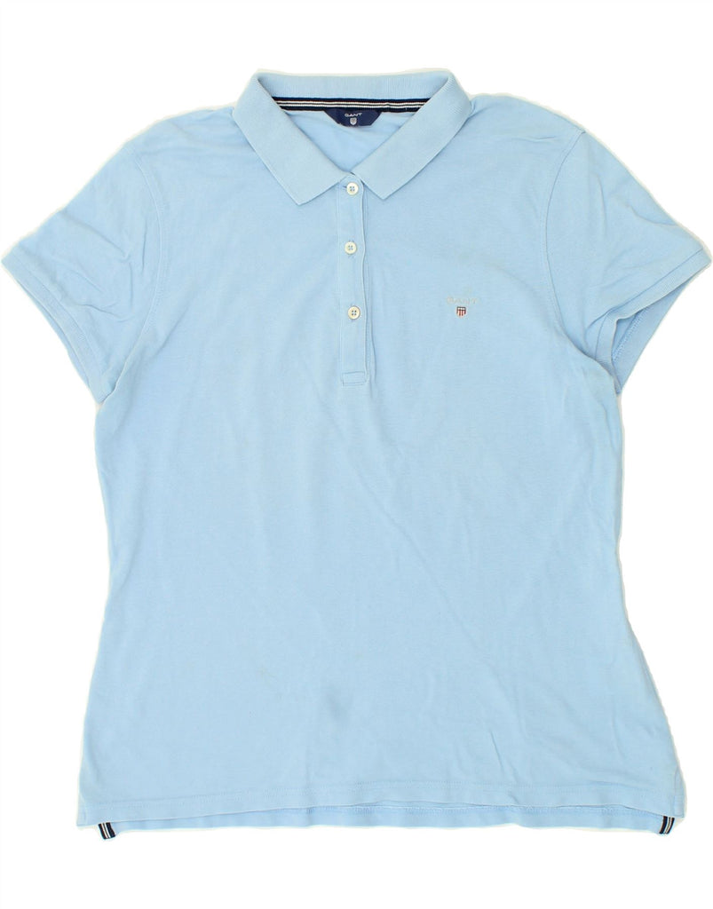 GANT Womens Polo Shirt UK 14 Large Blue Cotton | Vintage Gant | Thrift | Second-Hand Gant | Used Clothing | Messina Hembry 
