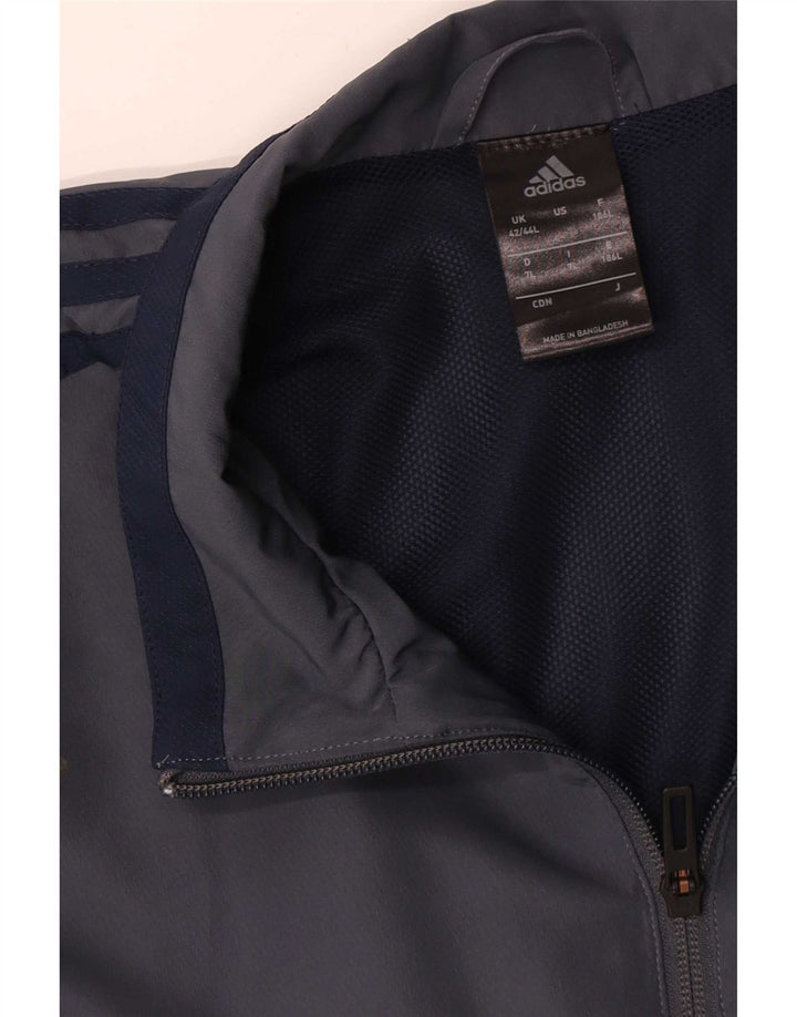 Adidas Mens Tracksuit Top Jacket UK 42/44 Large Navy Blue Polyester