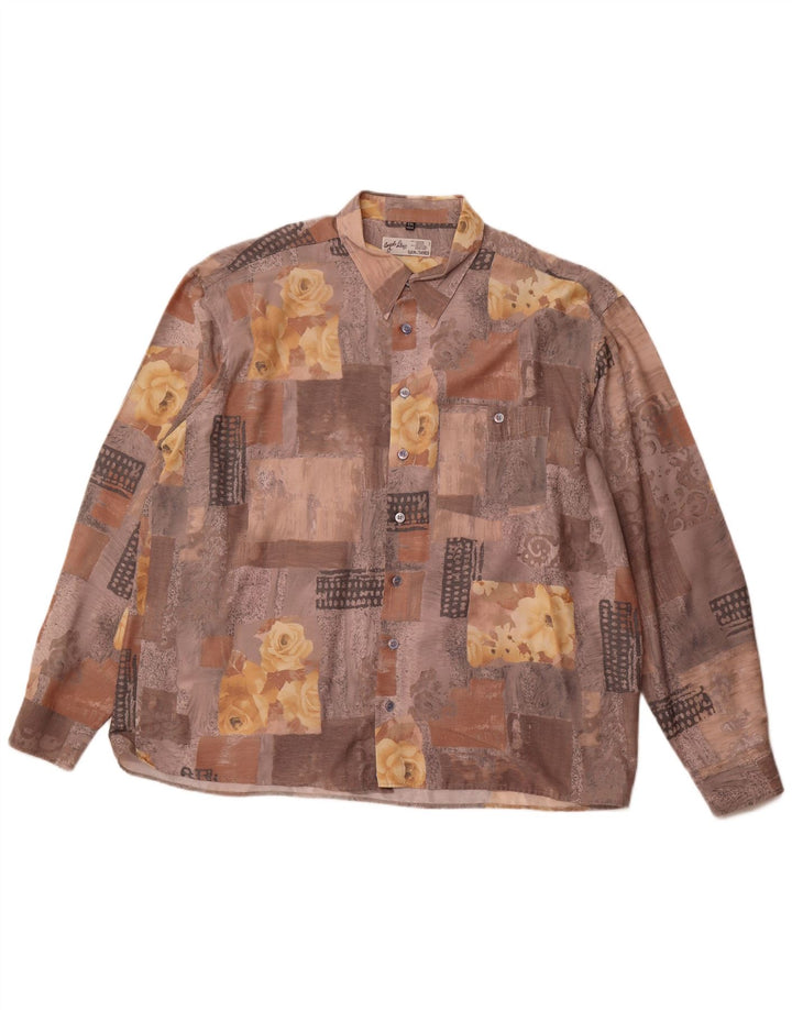 Angelo Litrico Mens Shirt Size 45/46 2XL Multicoloured Patchwork Viscose