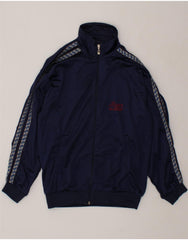 ASICS Mens Graphic Tracksuit Top Jacket IT 48 Medium Navy Blue