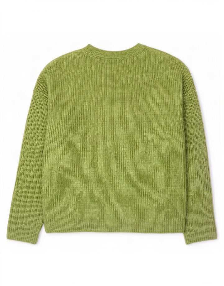 Marks & Spencer Womens Boat Neck Jumper Sweater UK 10 Small Green Polyester