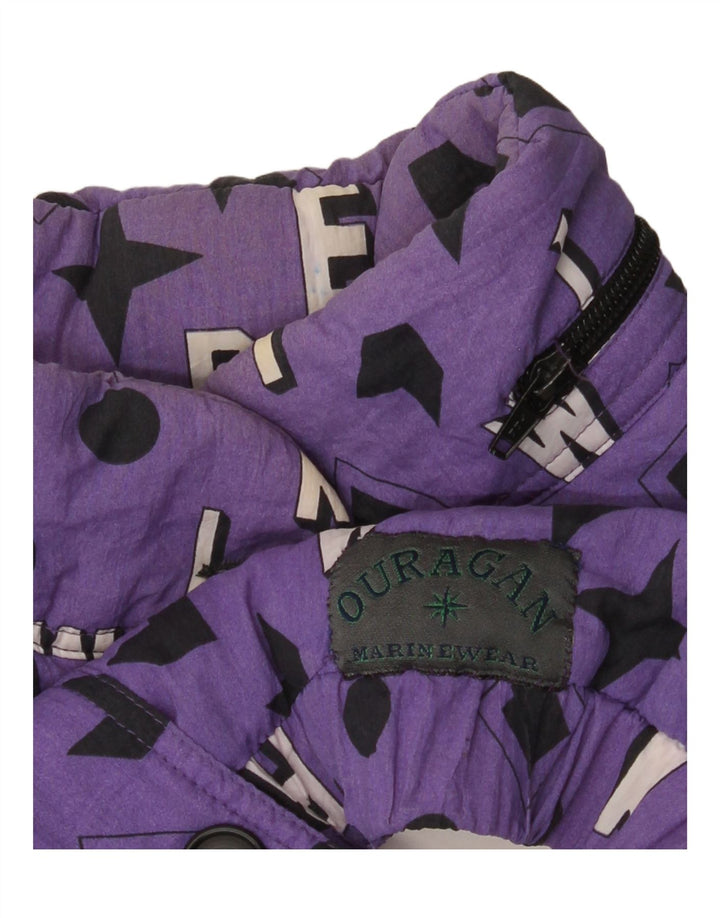 Vintage Mens Bomber Jacket UK 40 Large Purple Geometric