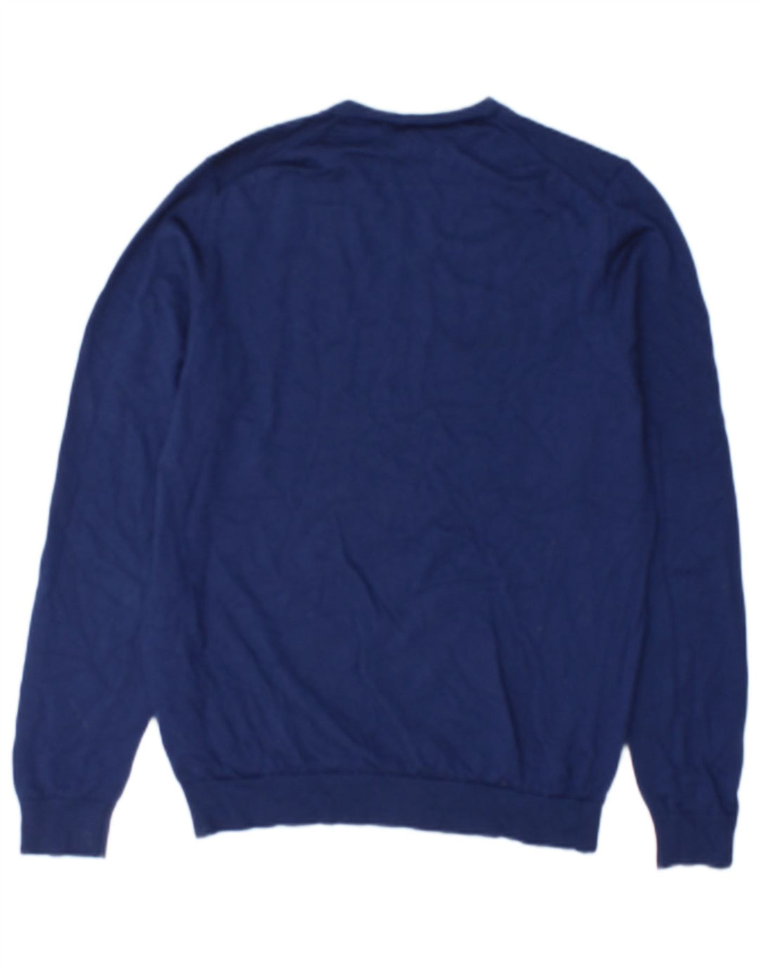 Marks & Spencer Mens V-Neck Jumper Sweater Medium Navy Blue Wool
