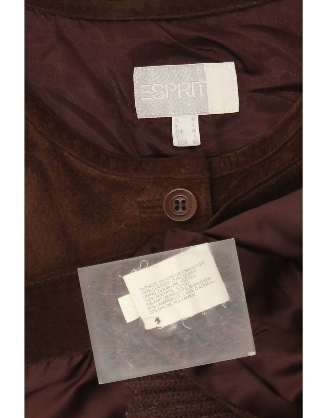 Esprit Womens Suede Gilet UK 14 Medium Brown Leather