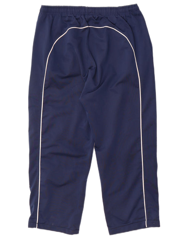 Asics Mens Crop Tracksuit Trousers Large Navy Blue Polyester