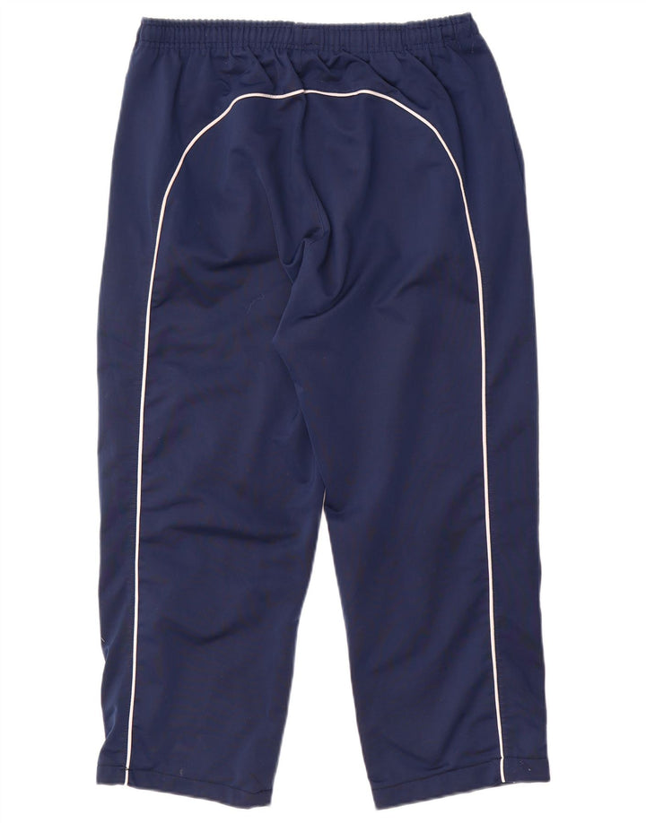 Asics Mens Crop Tracksuit Trousers Large Navy Blue Polyester