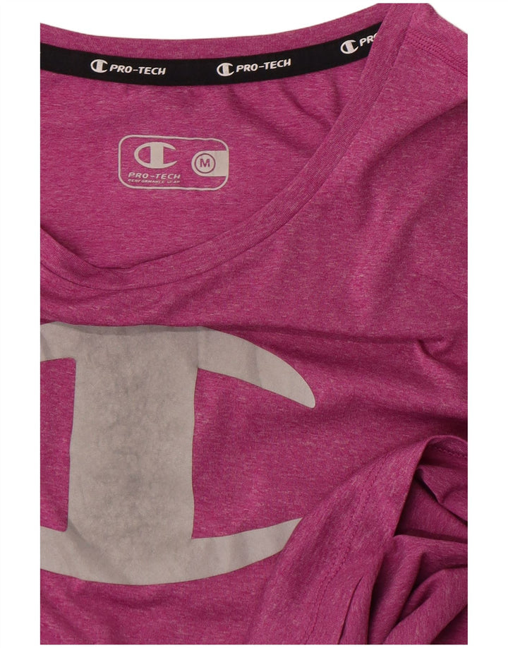Champion Womens Graphic T-Shirt Top UK 12 Medium Pink