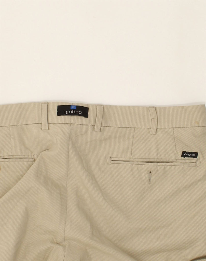 BUGATTI Mens Slim Chino Trousers EU 48 Medium W32 L32 Beige Pinstripe | Vintage Bugatti | Thrift | Second-Hand Bugatti | Used Clothing | Messina Hembry 