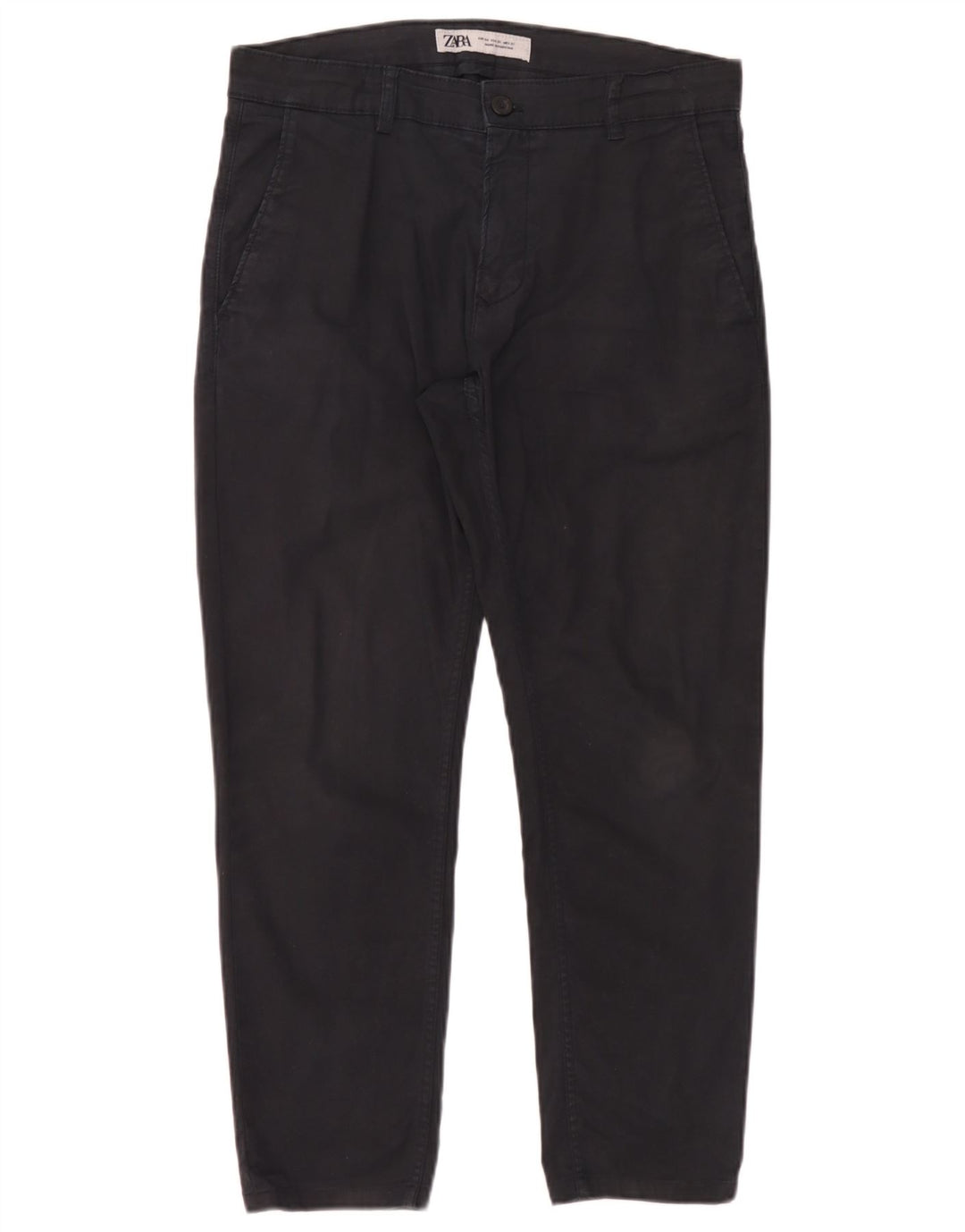 Zara Mens Slim Chino Trousers EU 40 Medium W31 L26 Black
