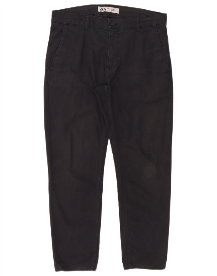 Zara Mens Slim Chino Trousers EU 40 Medium W31 L26 Black