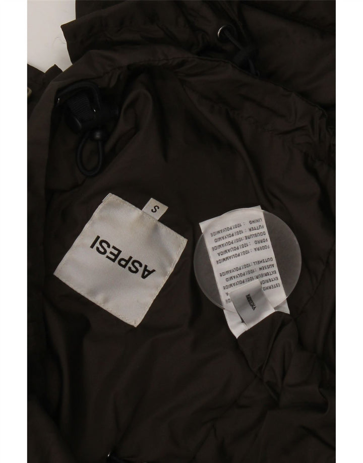 Aspesi Mens Hooded Utility Jacket UK 36 Small Khaki Polyamide