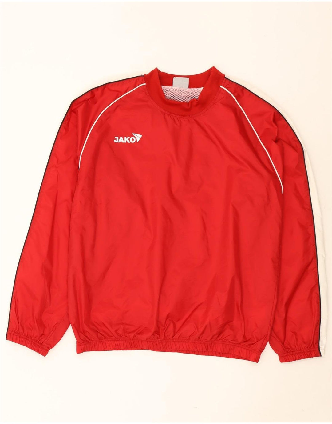 Jako Mens Pullover Tracksuit Top Jacket Large Red Colourblock Nylon