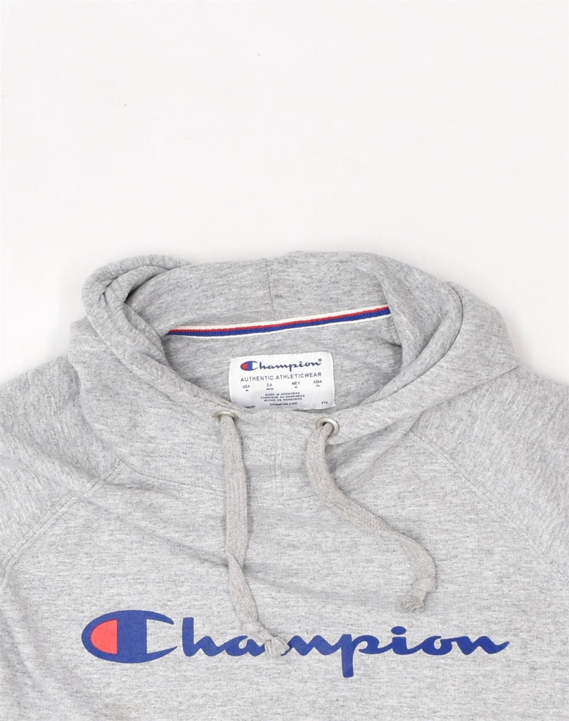 CHAMPION Womens Graphic Hoodie Jumper UK 14 Medium Grey Cotton | Vintage Champion | Thrift | Second-Hand Champion | Used Clothing | Messina Hembry 