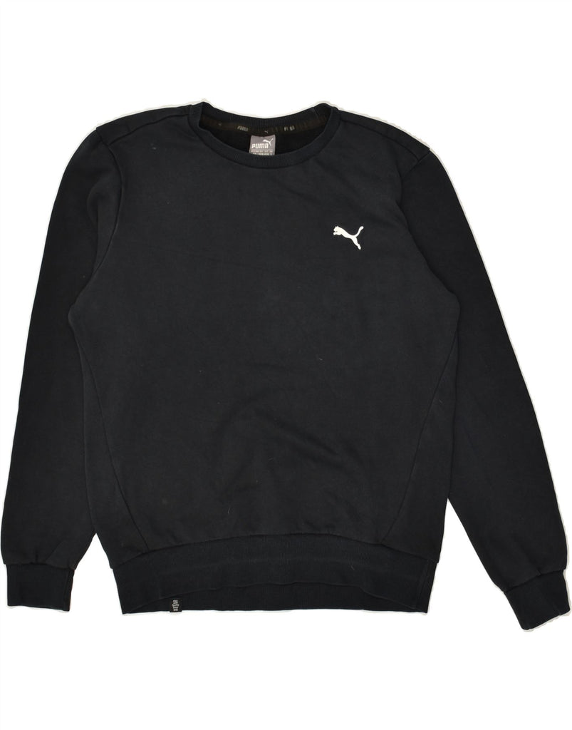 PUMA Mens Sweatshirt Jumper Small Black Cotton | Vintage Puma | Thrift | Second-Hand Puma | Used Clothing | Messina Hembry 