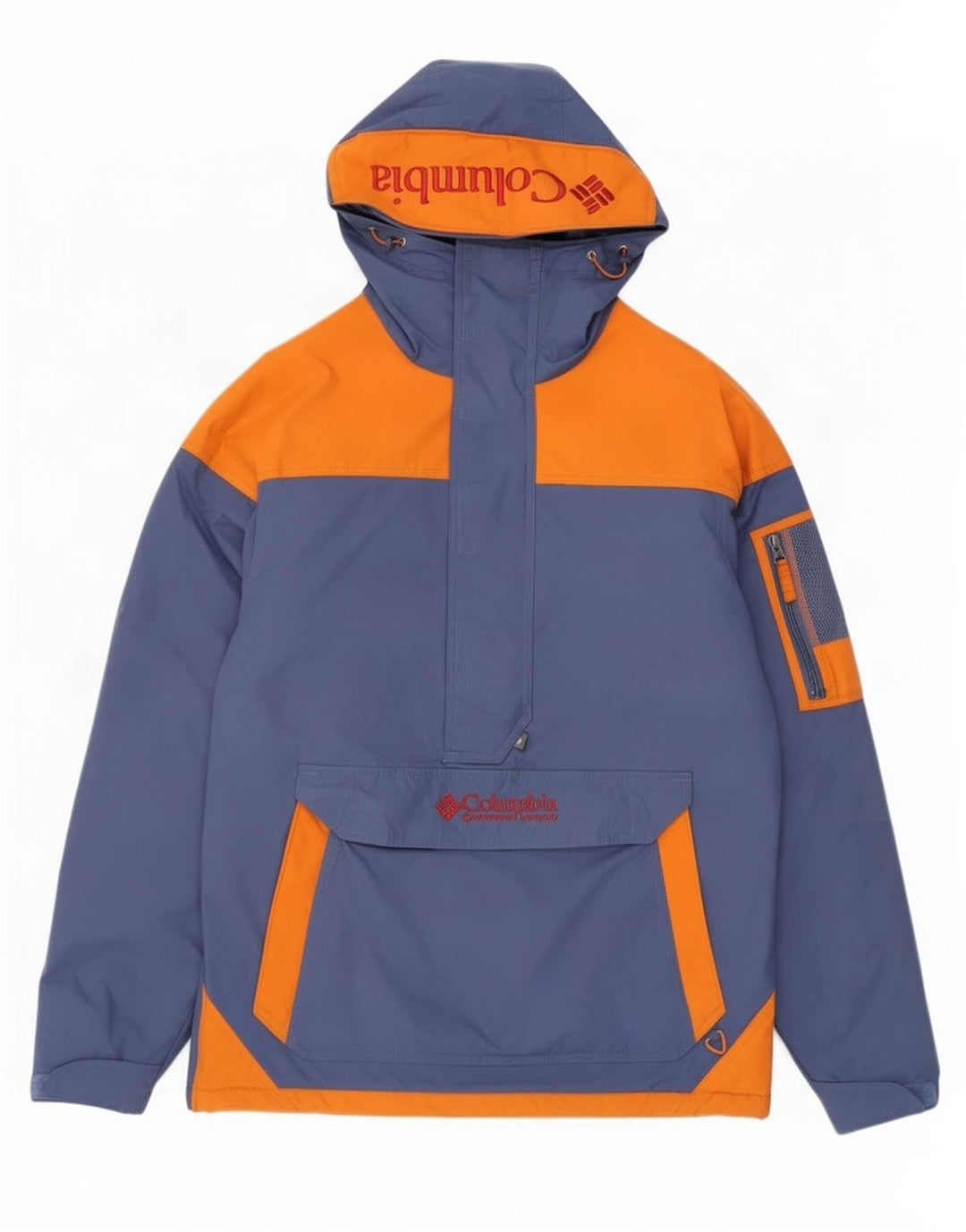 Columbia Mens Graphic Anorak Jacket UK 36 Small Navy Blue Colourblock