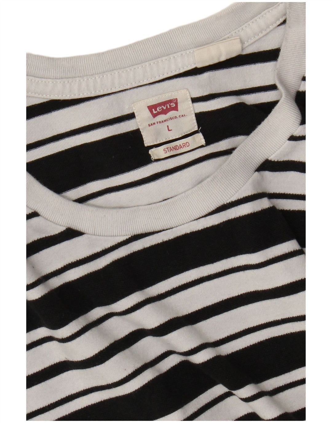 LEVI'S Mens Standard T-Shirt Top Large Black Striped