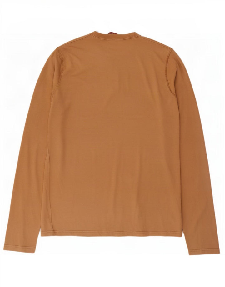 Zara Mens Graphic Top Long Sleeve XL Beige Cotton