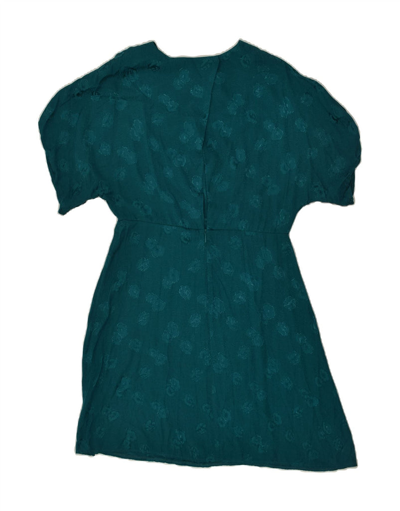 MANGO Womens Basic Dress UK 14 Large Green Floral Viscose | Vintage Mango | Thrift | Second-Hand Mango | Used Clothing | Messina Hembry 