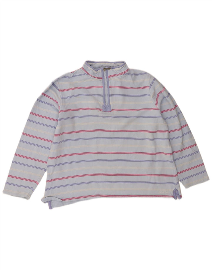WEIRD FISH Womens Oversized Sweatshirt Jumper UK 16 Large Blue Striped
