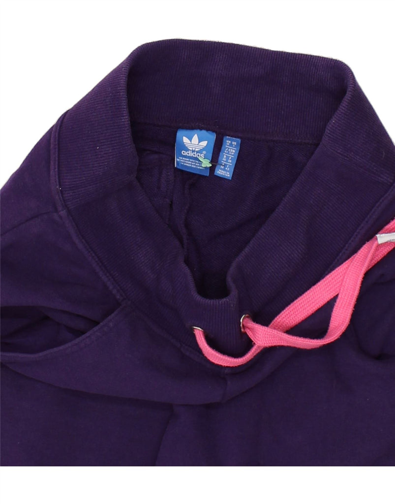 ADIDAS Womens Graphic Tracksuit Trousers Joggers UK 10 Small Purple Cotton | Vintage Adidas | Thrift | Second-Hand Adidas | Used Clothing | Messina Hembry 