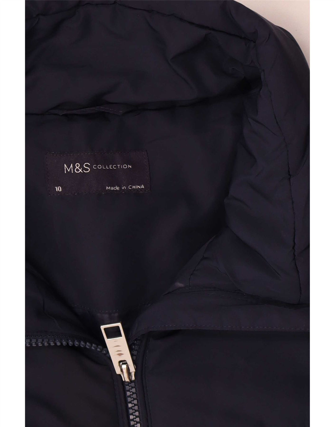 Marks & Spencer Womens Padded Jacket UK 10 Small Navy Blue Polyester