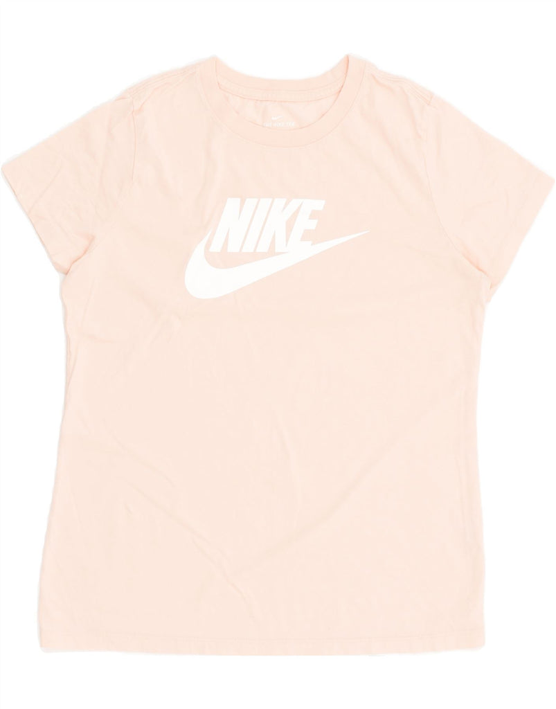 NIKE Womens Graphic T-Shirt Top UK 14 Medium Pink | Vintage Nike | Thrift | Second-Hand Nike | Used Clothing | Messina Hembry 