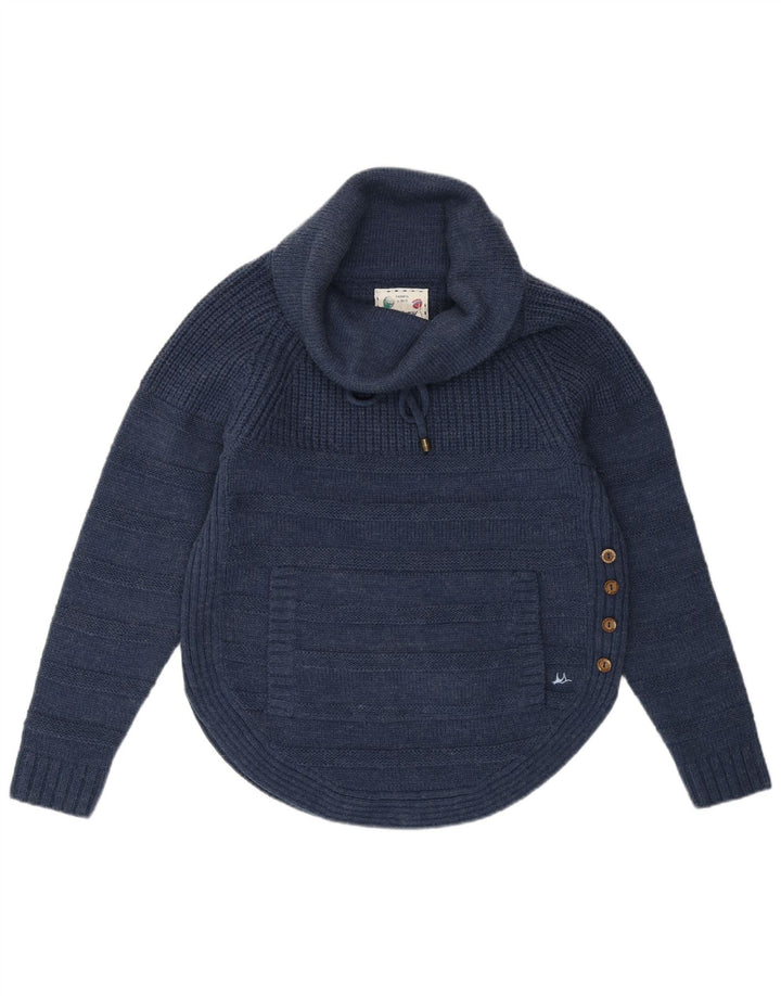 Mantaray Womens Oversized Roll Neck Jumper Sweater UK 10 Small Navy Blue