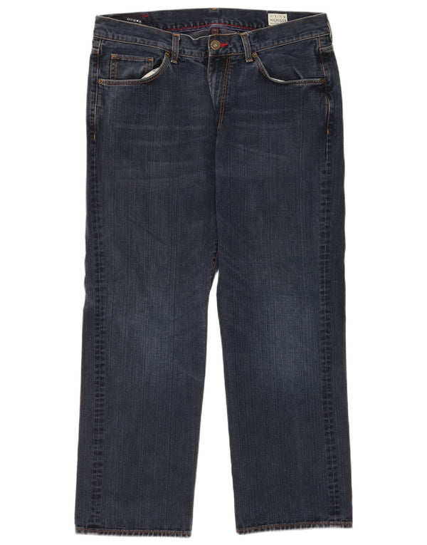 Tommy Hilfiger Mens Straight Jeans W36 L30 Navy Blue Cotton