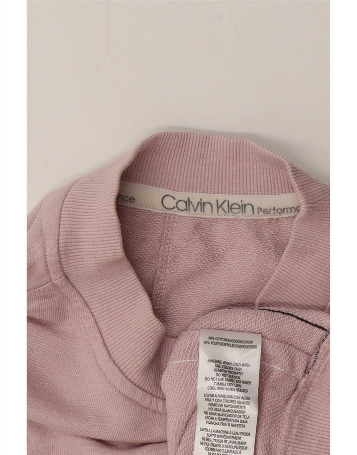 Calvin Klein Womens Oversized Graphic Sweatshirt Jumper UK 14 Medium Pink